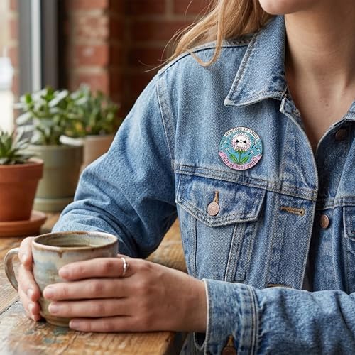 1Pcs Funny Dandelion Enamel Pin Brooch, Hanging in There Out of Pure Spite Flower Lapel Pin, Cute Metal Backpack Pin Gift for Women