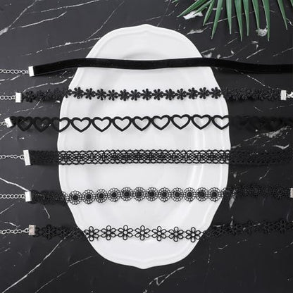 Gothic Choker Necklace for Women Black Choker Necklace Lace Chokers 90s Outfits for Women