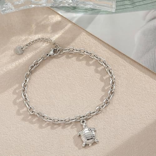 10 PCS Bracelets for Women Stainless Steel Chain Link Bracelet Set | 6.7 Inches with Extender, Jewelry Gifts for DIY, Chains Bulk, Oval, Curb, Figaro Chains, 18K Gold Plated, Silver, Chunky - color: Curb Silver