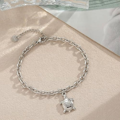10 PCS Bracelets for Women Stainless Steel Chain Link Bracelet Set | 6.7 Inches with Extender, Jewelry Gifts for DIY, Chains Bulk, Oval, Curb, Figaro Chains, 18K Gold Plated, Silver, Chunky - color: Curb Silver