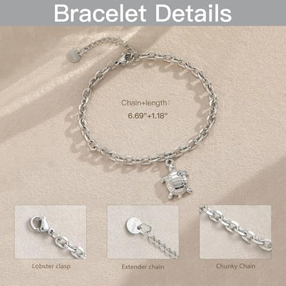 10 PCS Bracelets for Women Stainless Steel Chain Link Bracelet Set | 6.7 Inches with Extender, Jewelry Gifts for DIY, Chains Bulk, Oval, Curb, Figaro Chains, 18K Gold Plated, Silver, Chunky - color: Curb Silver