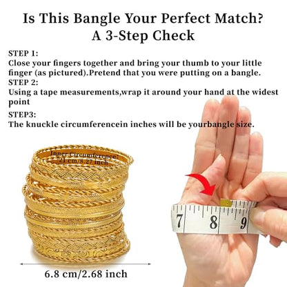 Gold Bangles for Women, 12 Pcs Boho Stackable Bracelets Multi Layer Textured Chunky Bracelets Jewelry Set for Women - color: Style F- 19 pcs gold