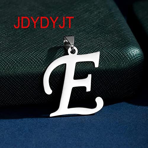 Stainless Steel Initial Letter Connector Charms Alphabet Pendant Diy Craft for Jewelry Making Necklaces Bracelets Keychain - color: Stainless Steel E