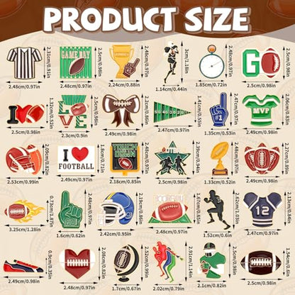 SANNIX 60Pcs Football Enamel Pins, Sports Football Lapel Brooch for Backpacks, Sports Themed Badges for Clothes Bags Hats Accessories, 30 Styles - style: Football Pins