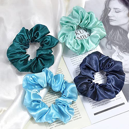 52 Pcs Velvet Hair Scrunchies Hair Bands for Women or Girls | Elastic Soft Ponytail Holder Hair Ties for Birthday, Party, Thanksgiving, Christmas - size: 1 Count (Pack of 52)