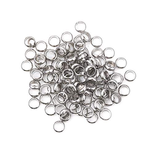 Stainless Steel Spacer Beads 6x2mm Rondelle Loose Charm Caps Beads for DIY Jewelry Making 100pcs with 4mm Hole - color: 6x2mm 4mm