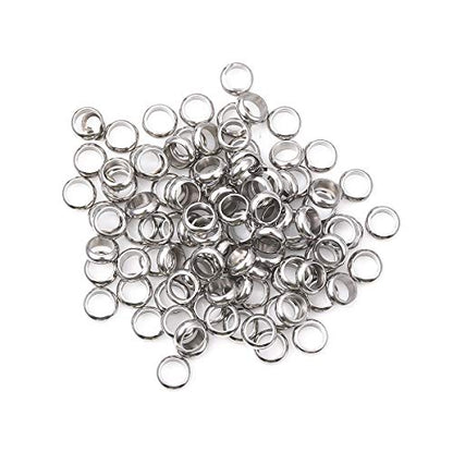 Stainless Steel Spacer Beads 6x2mm Rondelle Loose Charm Caps Beads for DIY Jewelry Making 100pcs with 4mm Hole - color: 6x2mm 4mm
