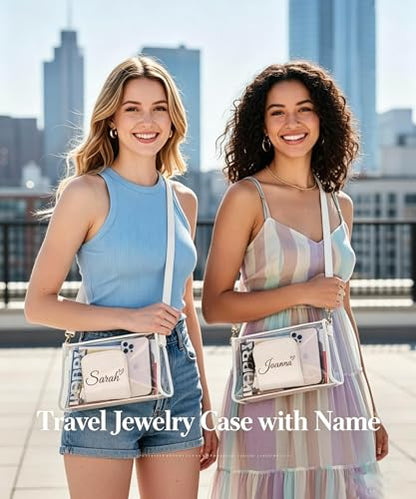 Custom Name Jewelry Travel Case Birthday Gifts for Girlfriend Wife Mom,Teacher Appreciation Gifts for Women Leather Jewelry Pouch Bags Small Teacher Jewelry Box End of Year Teacher Gifts from Student - color: Heart