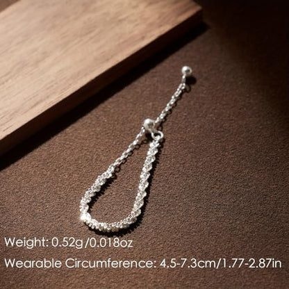 925 Sterling Silver Adjustable Link Chain Rings for Women Daughter | Dainty 14k Gold Plated Evil Eye/Cross/Flower Ring Sparkly Twist Rope with Bead Dangle Stackable Ring Jewelry Birthday Gifts - color: Gold