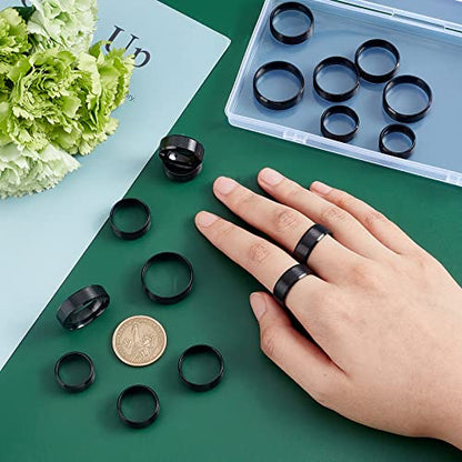 UNICRAFTALE Stainless Steel Classical Plain Stackable Wedding Band Ring Blank Wedding Ring Cool Simple Band For Women and Men Gifts for Special Occasions - color: Black