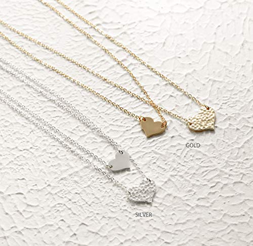 MEVECCO Dainty Pendant Layered Necklaces for Women | 18K Gold Plated Brass, 2-Piece Set With A Choker-Length Upper Layer, Wear Together Or Separately, Refined Everyday Style - style: Heart