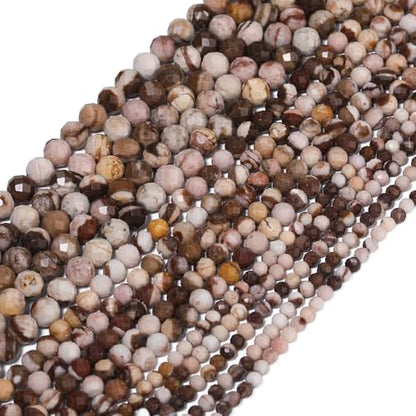 180pcs 2mm Natural Australian Zebra Gemstone Beads Faceted Round Loose Stone Beads for Jewelry Making - color: Australian Zebra, size: 1.9-2.4mm