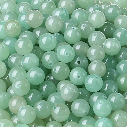LAIDANLA Green Aventurine 8mm Natural Stone Beads Round Loose Gemstone for DIY Bracelet Necklace Earrings Jewelry Making Polishing Genuine Real Stone Beading 96PCS 2 Strand 32" - color: H-Green Aventurine, size: 8mm