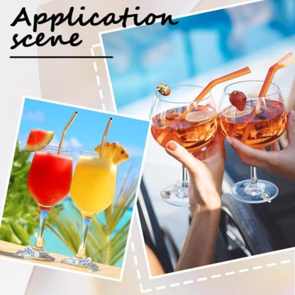 SUNNYCLUE 1 Box 14Pcs Drink Charms Bulk Wine Marker Charms Wine Glass Identifier Sea Summer Ocean Hawaii Glass Ball Charms Wine Identifiers for Gathering Wedding Gift Party Favor Drinks Decor Supplies - style: 14 Sets Silver Tone Summer Ocean Wine Charms