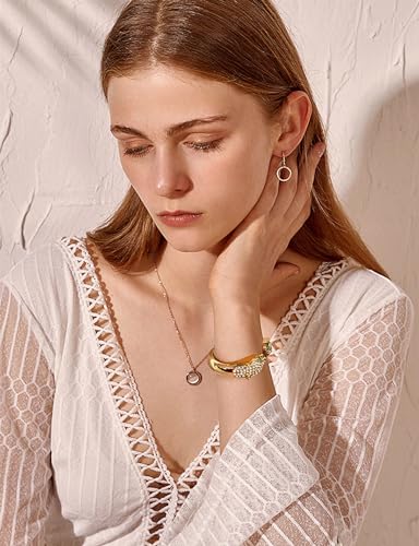 WOWORAMA Gold Statement Bracelets for Women Vintage CZ Panther Leopard Cuff Bracelet Chunky Animal Bangle Bracelets