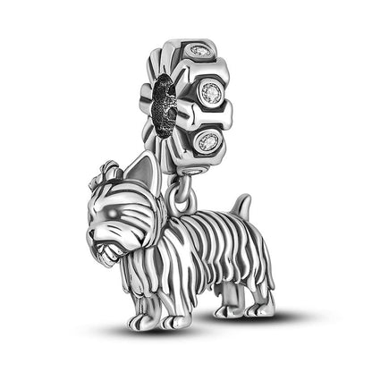Vegas Safety Chain Sun Birthday Mom Camera Dog God Psalm Bead Pendant 925 Sterling Silver Dangle Compatible With Pandora Moments Charm Bracelet - style: Yorkshire Terrier Charm Dog Puppy Animal Pet