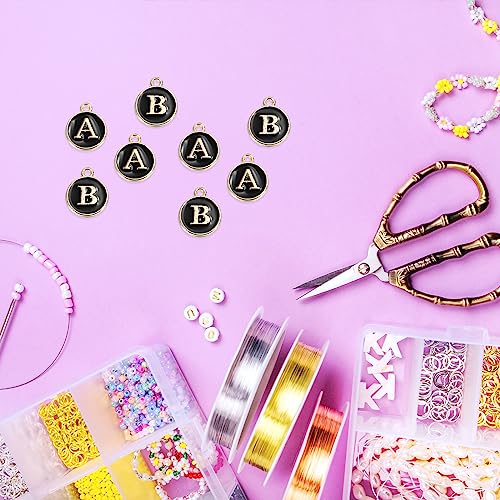 MECCANIXITY Alphabet Letter Charm Double Sided Alphabet Pendant, for Earring Jewelry Making - style: G