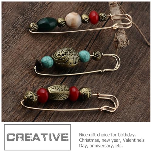 VILLCASE 2pcs Vintage Cardigan Brooch Pin Set Retro Collar Shawl Clips for Women Sweater Accessories