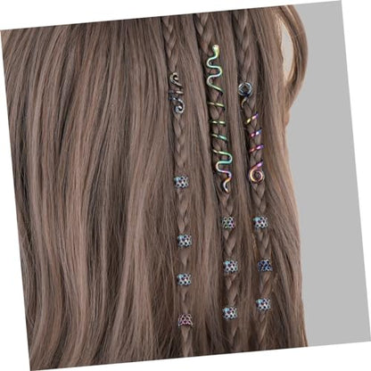 Metallic Hairpin Clips Spiral Coils Braid Jewelry Set Fashion Hair Accessories for Women Hair Braid Rings