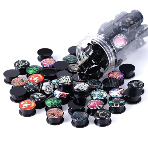 10 Pairs Acrylic Screw on Ear Gauges Plugs and Tunnels Expander Stretcher For Women Men Body Piercing Jewelry - size: 6mm(2g)