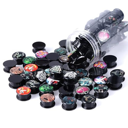 10 Pairs Acrylic Screw on Ear Gauges Plugs and Tunnels Expander Stretcher For Women Men Body Piercing Jewelry - size: 6mm(2g)