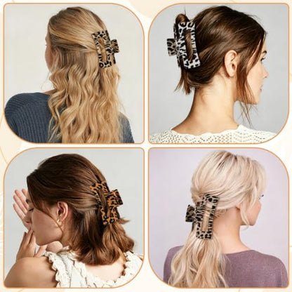 laxizar 4 Pcs Hair Clips 4.1 Inch Claw Clips Leopard Hair Accessories - color: leopard print 4