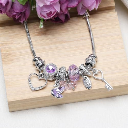 DS Charm Bracelets for Girls Adjustable Silver Stainless Steel Gift Box | Cute Cartoon Charms,Friendship Jewelry,Birthday Gifts,Teen Kid Fit, Tarnish Resistant,Stackable Trendy Daily Wear - style: Silver-Swan