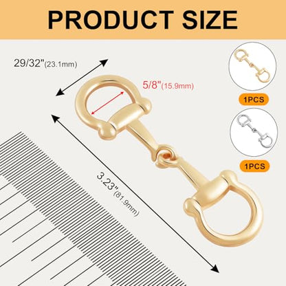 CooBigo 2pcs Scarf Ring Buckles, Metal Horsebit Silk Scarf Buckle, Scarves Rings and Slides for Women Scarves Clips, Shawls Clasp, Clothing Fashion Accessories (Gold and Silver 2pcs) - color: Gold and Silver 2pcs