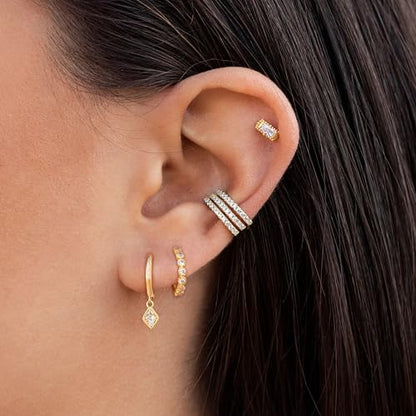 Ear Cuffs Non Piercing Ear Cuff Earrings for Women Gifts Trendy Stuff Clip on Cartilage Earrings Stacks Fake Earrings Jewelry Gifts - color: F:2pcs Rhinestones gold cuff earrings
