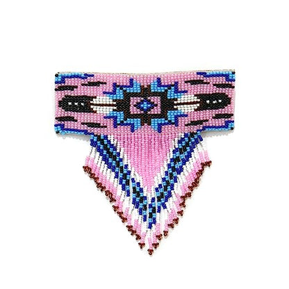 Beaded Hair Clips Native American Style Handmade Collection (Baby Pink) - color: Baby Pink