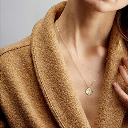 Turandoss Dainty Layered Choker Necklace, Handmade Y Pendant Necklace Multilayer Bar Disc Necklace Adjustable Layering Choker Necklaces for Women - style: 3PCS - Chain&Disc&Hammered Disc