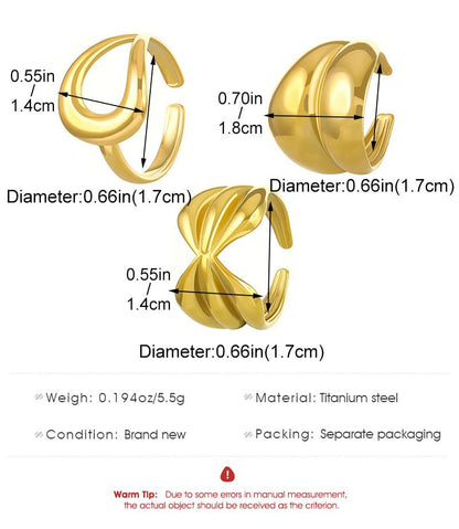 17PCS Silver Knuckle Rings for Women Stainless Steel Rings Set Midi Stackable Rings Simple Smooth Finger Rings Silver Adjustable Rings Jewelry Gift - color: 3pcs/Gold