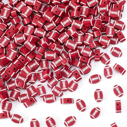 300Pcs Football Color Oval Loose Beads for Jewelry Making, DIY Crafts and Handicrafts - color: Football Color