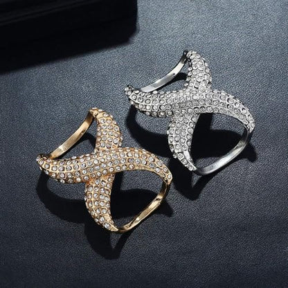 2 PCS Fashion Scarf Clips Scarf Ring Buckle Rhinestone Scarf Ring Buckle Silk Scarf Clasp Clips for Women Lady Girls, Gold, Medium