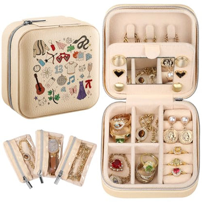 Bistup Travel Jewelry Case - Small Jewelry Organizers and Storage Box for Women Girls Teens Cute Traveling Jewelry Holder with Mirror Little Tiny Compact Modern Unique Aesthetic Pretty, Musician - style: Musician