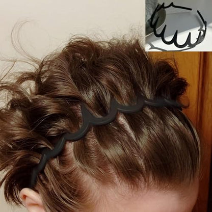 ULTIMUTE 8 PCS Fashion No Slip Effortless Plastic Headbands with Teeth Comb Black Skinny Hair Accessories Bands for Women Men Teen Girls, Matte Black - color: Matte Black