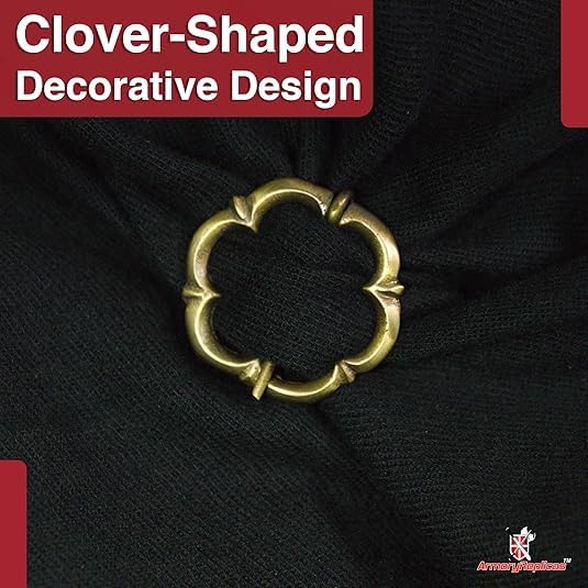Armory Replicas™ Hand Forged Solid Brass Medieval Cloak Brooch – Viking, Celtic & Fibula Garment Pin Collection - style: Clover Brooch (3pcs)