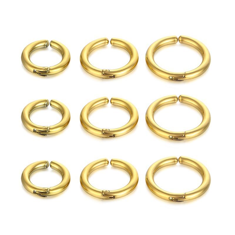 9Pcs Clip On Earrings for Women Men Trendy Fake Stainless Steel Gold Silver Black Small Hoop Earrings Non Piercing Set Non Tarnish Lightweight Jewelry Gift - color: 9pcs Gold