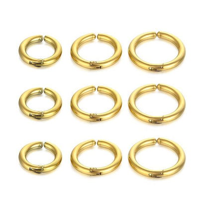 9Pcs Clip On Earrings for Women Men Trendy Fake Stainless Steel Gold Silver Black Small Hoop Earrings Non Piercing Set Non Tarnish Lightweight Jewelry Gift - color: 9pcs Gold