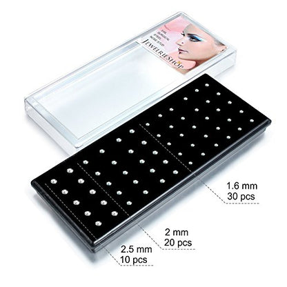 JewelrieShop 60pcs Nose Ring Studs Stainless Steel CZ Nose Piercing Jewelry Bone Studs for Women Men Hypoallergenic 22G - color: White CZ-1.6mm(30pcs )+2mm(20pcs)+2.5mm(10pcs)