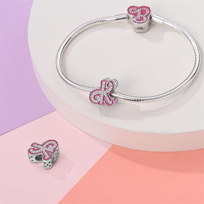 925 Sterling Silver Letter Charms Fits Pandora Bracelets Alphabet AZ Bead Charm for Bracelets Necklace with 5A Cubic Zirconia for Women Birthday Ceremony DIY Jewelry Gift - style: K