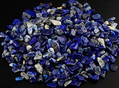 Natural Chip Stone Beads Lapis Lazuli 5-8mm About 400 Pieces Irregular Gemstones Healing Crystal Loose Rocks Bead Hole Drilled DIY for Bracelet Jewelry Making Crafting (5-8mm, Lapis Lazuli) - color: Lapis Lazuli