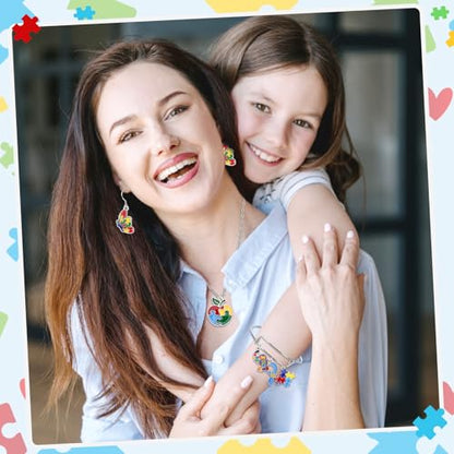 MARFOREVER 40 Pcs/20 Pairs Autism Awareness Charms for Jewelry Making | Autism Charm for Jewelry Making, Autism Alloy Puzzle Pendants, Bracelet Necklace Earrings, Autism Awareness Stuff Accessories - style: Autism Awareness