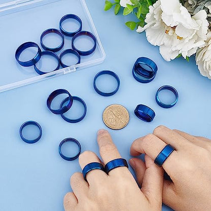UNICRAFTALE Stainless Steel Classical Plain Stackable Wedding Band Ring Blank Wedding Ring Cool Simple Band For Women and Men Gifts for Special Occasions - color: Blue