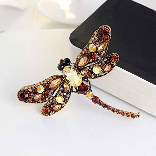 seven wolves Women's Austrian Crystal Brooch Wedding Flower Leaf Bouquet Brooch - color: Brown