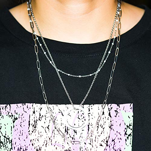 Stainless Steel Dainty Paperclip Link Chain Necklace for Women with Extension - Silver and Gold Color - color: Silver Color-20"