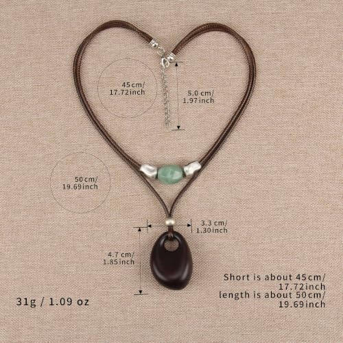 Chunky Pendant Necklace for Women Vintage Boho Necklaces Choker Layered Statement Necklaces Bohemian Jewlery Gifts - style: Bohemian Pendant Necklaces Women