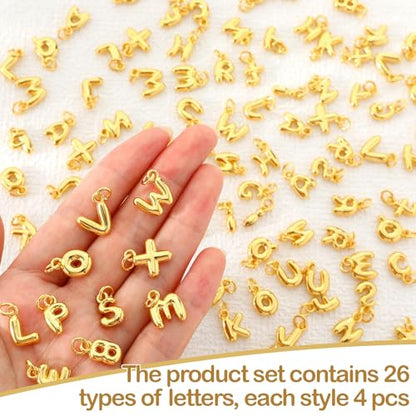 Tondiamo Gold Bubbled Charm for Jewelry Making Gold Letter Charm A- Z Alphabet Pendant Letters 3D Bubble Glitter Trendy Chunky Initial Alphabet for Women DIY Craft Bracelet Necklace - style: Style A