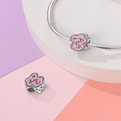 925 Sterling Silver Letter Charms Fits Pandora Bracelets Alphabet AZ Bead Charm for Bracelets Necklace with 5A Cubic Zirconia for Women Birthday Ceremony DIY Jewelry Gift - style: B