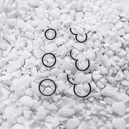 SCERRING 18G Stainless Steel Hinged Clicker Segment Septum Nose Lip Ring Hoop Cartilage Tragus Sleeper Earrings Body Piercing Jewelry 6mm 8mm 10mm 6PCS - color: 3 Pairs - Black